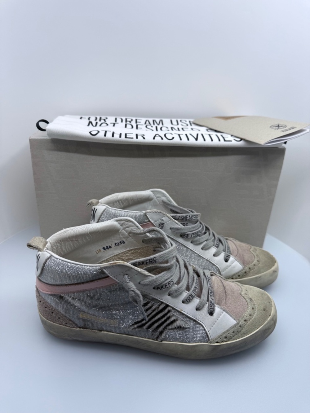 Golden Goose Midstar Pink/Silver Size 37